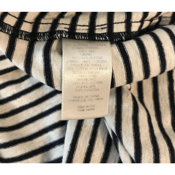 Rebecca Taylor Navy & White Striped Sleeveless Jersey Dress - Size Medium - Picture 10 of 11